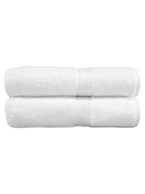 Terry Bath 2pc Towels White - Linum Home Textiles