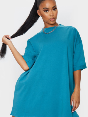 Teal Oversized Boyfriend T Shirt Dress