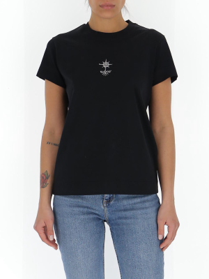 Givenchy Metallic Effect Embroidered Slim-fit T-shirt