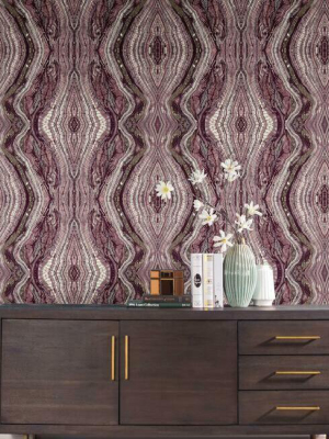 Kaleidoscope Wallpaper In Berry By Antonina Vella For York Wallcoverings