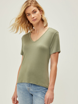 Drapey V-neck Tee