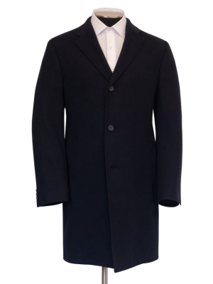 Navy Cashmere Overcoat