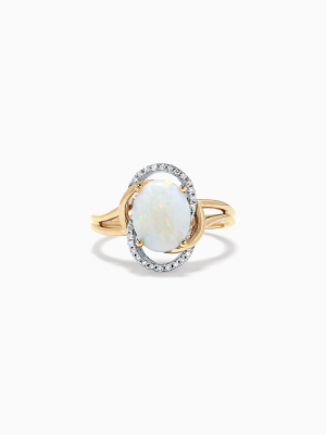 Effy Aurora 14k Two Tone Gold Opal And Diamond Ring, 1.49 Tcw