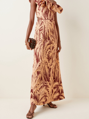 Quiet Corners Convertible Printed Cotton-blend Maxi Dress