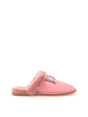 Roger Vivier Hotel Vivier Broche Buckle Mules