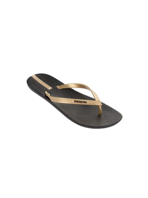 Ipanema Neo Sense Flip Flops In Black/gold 21976-blk/gld