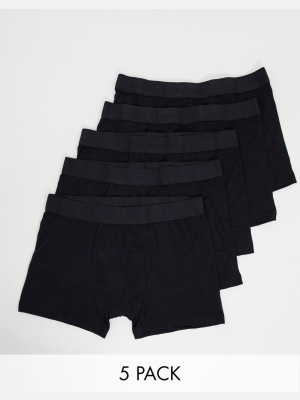 Selected Homme 5 Pack Trunks In Black