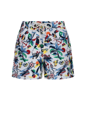 Polo Ralph Lauren Tropical Graphic Print Swim Trunks