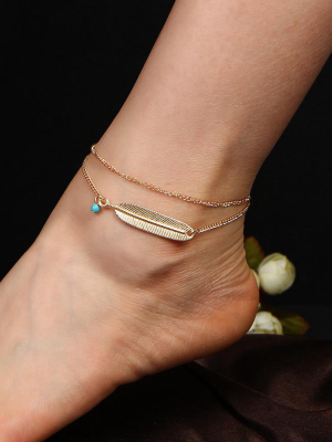 Boho Feather Anklet