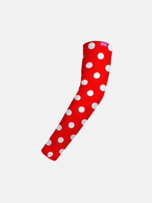 White Dots And Red Kids Arm Sleeve