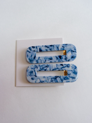 Blue Tortoise Duo Hair Clips By Nat + Noor