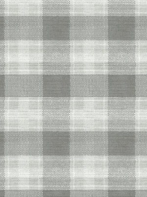 Woven Buffalo Check Wallpaper In Grey From The Simply Farmhouse Collection By York Wallcoverings