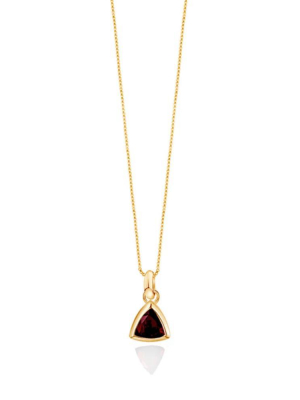 Garnet Charm Gold Necklace