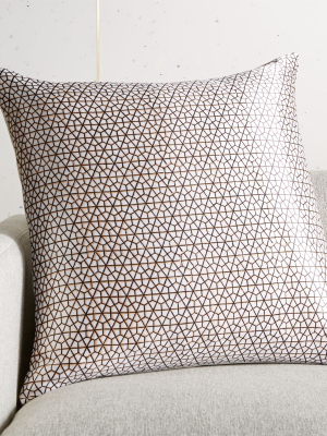 20" Hawa Nougat Block Print Hexagon Pillow