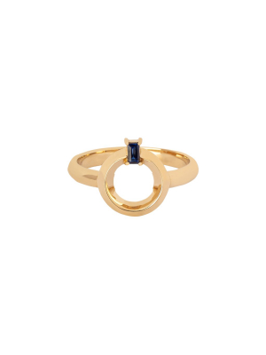 Baguette Knife Edge Ring - Sapphire