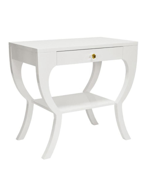 Worlds Away Sonya Side Table - White