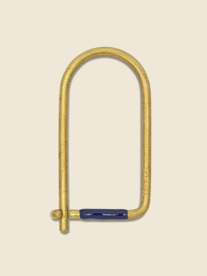 Wilson Enameled Key Ring - Brass/blue