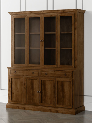 Cameo Nero Noce 2-piece Entertainment Center With Wood And Glass Doors