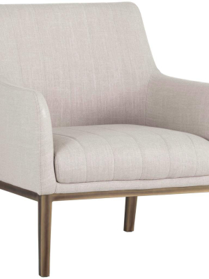Wolfe Lounge Chair, Beige Linen
