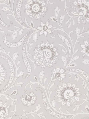 Sample Baville Wallpaper In Silver From The Les Indiennes Collection By Nina Campbell