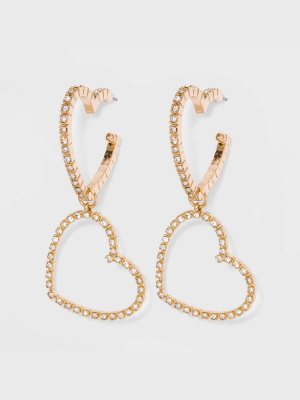 Sugarfix By Baublebar Link Heart Earrings - Gold