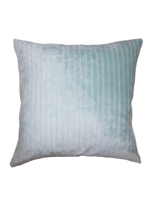 Light Blue Ticking Square Throw Pillow (20"x20") - The Pillow Collection