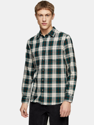 Green Tartan Check Slim Shirt