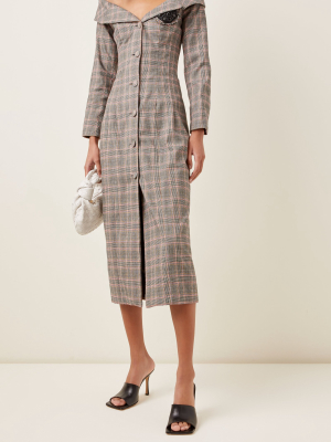 Roxana Plaid Cotton-blend Dress