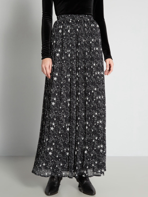 Let's Go Stargazing Pleated Maxi Skirt