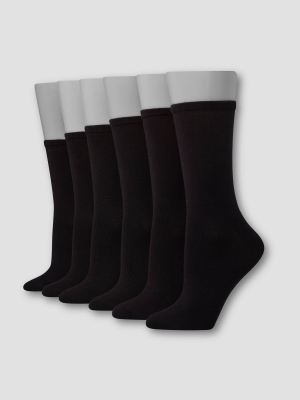 Hanes Premium 6 Pack Women's Comfort Soft Lightweight Crew Socks