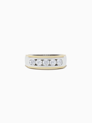 Effy Men's 14k Two Tone Gold Diamond Ring, 0.98 Tcw