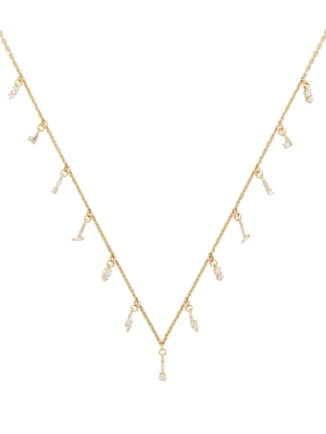 Diamond Baguette Drops Necklace