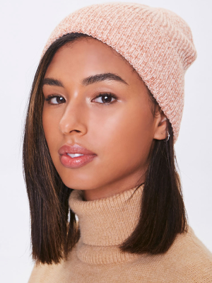 Heathered Ribbed Knit Beanie