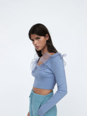 Ruffled Organza Top