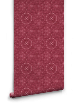 Abu Dhabi Wallpaper In Crimson From The Kingdom Home Collection By Milton & King