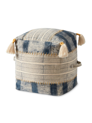 Indigo & Ivory Pouf By Loloi