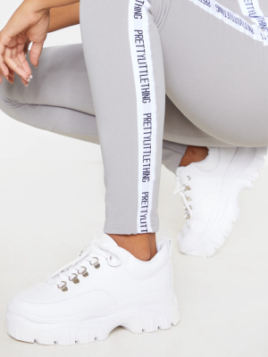 White Wide Fit Chunky Cleated Sole Sneakers