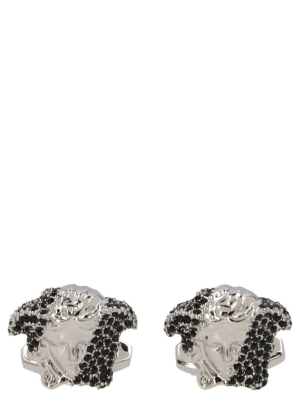 Versace Crystal Embellished Medusa Cufflinks