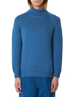 Dyed Turtleneck Sweater (302-60-light-blue)