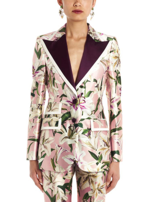 Dolce & Gabbana Floral Print Single Breasted Blazer