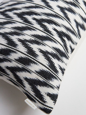 Toto Black + White Ikat Pillow