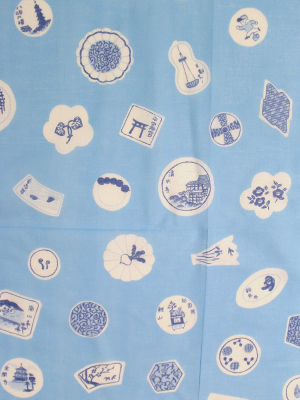 Japanese Handkerchief, Mame Zara, Light Blue
