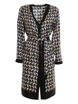 Max Mara Monogram Print Wrap Dress