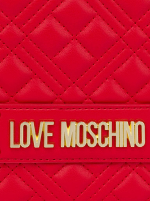 Love Moschino Logo Plaque Quilted Shoulder Bag