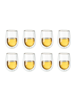 Zwilling Sorrento 8-pc Double-wall White Wine Stemless Glass Set