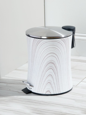 Mdesign Small Round 5l Step Trash Can Garbage Bin, Removable Liner