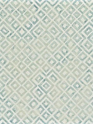 Feizy Lorrain Patterned Wool Rug - Available In 6 Sizes - Teal Green Diamonds