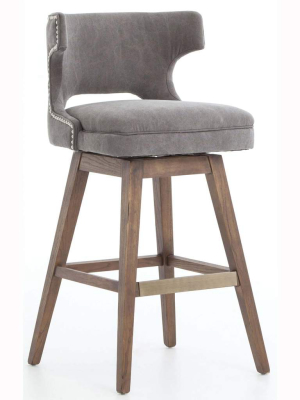 Task Swivel Bar Stool, Dark Moon