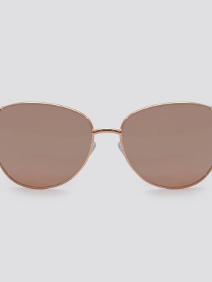 Women's Round Metal Sunglasses - A New Day™ Rose Gold