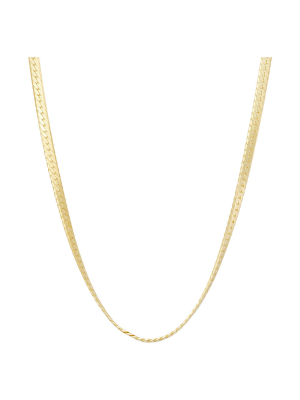 Tiara Sterling Silver Herringbone Chain Necklace